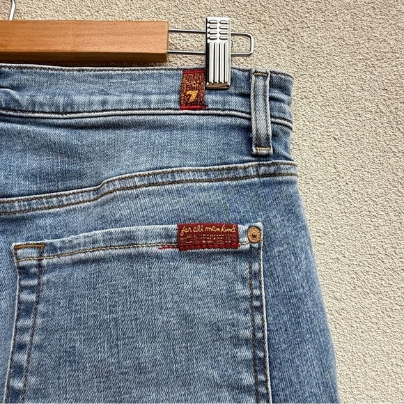 7 For All Mankind - Cropped Ali Fray Hem Straight Leg Jeans 31 - Picture 7 of 8